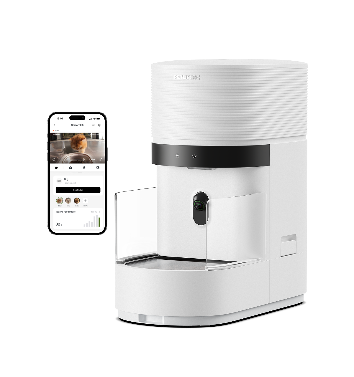 Petlibro pet feeder for multiple cats, rfid cat feeder with camera; reliable wifi cat feeder, cat feeder portion control proof how to know if my cat ate