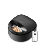 Petlibro black automatic wet pet food feeder with stainless steel bowl and smartphone app control