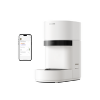 Petlibro pet feeder for multiple cats, white rfid cat feeder with app proof of feeding, portion control, reliable WiFi camera feeder