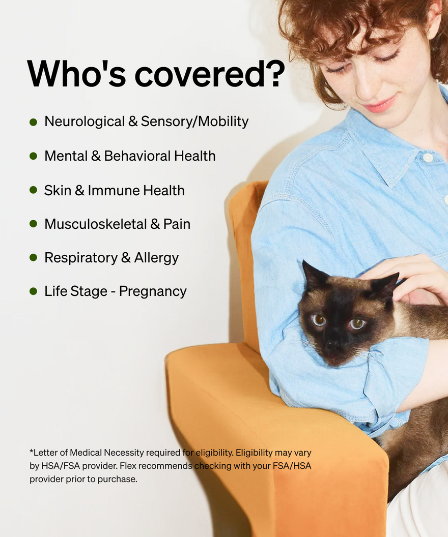 Petlibro PETLIBRO pet cat held by woman beside text list; no litter box shown, lifestyle banner on white background