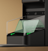 Petlibro automatic pet feeder in black with transparent sliding food tray and digital control panel