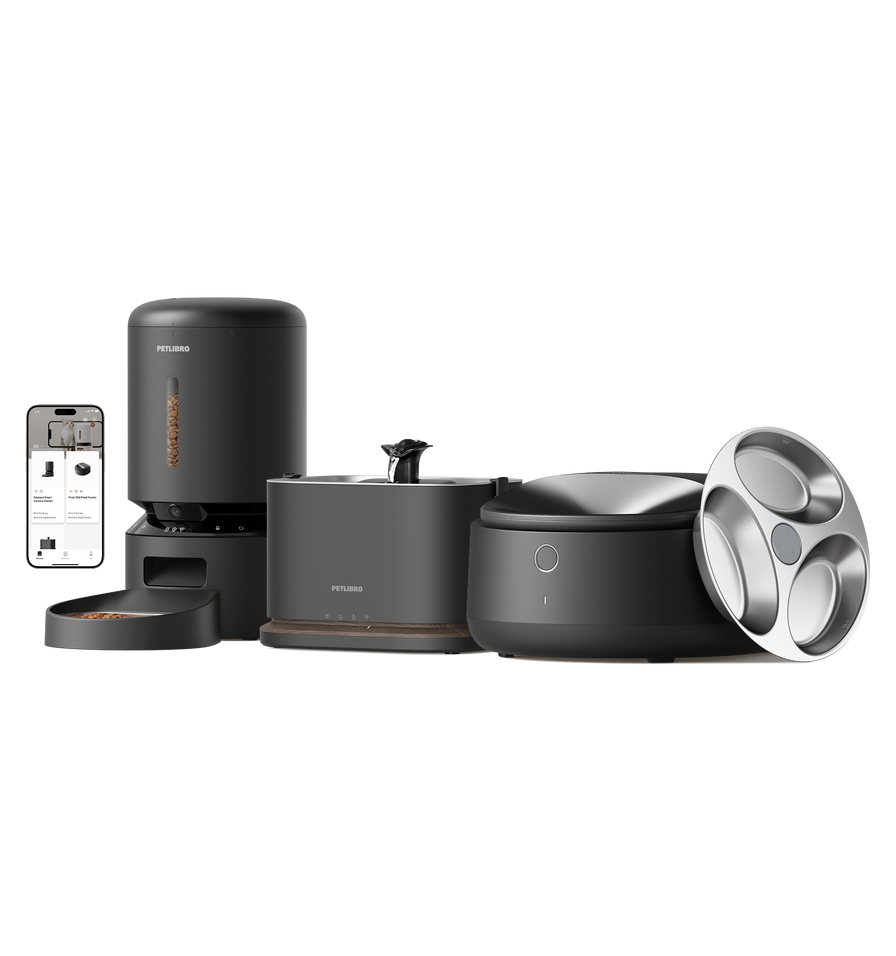 Polar Smart Wet Food Feeder & Granary Smart Camera Feeder & Dockstream 2 Smart Cordless Fountain
