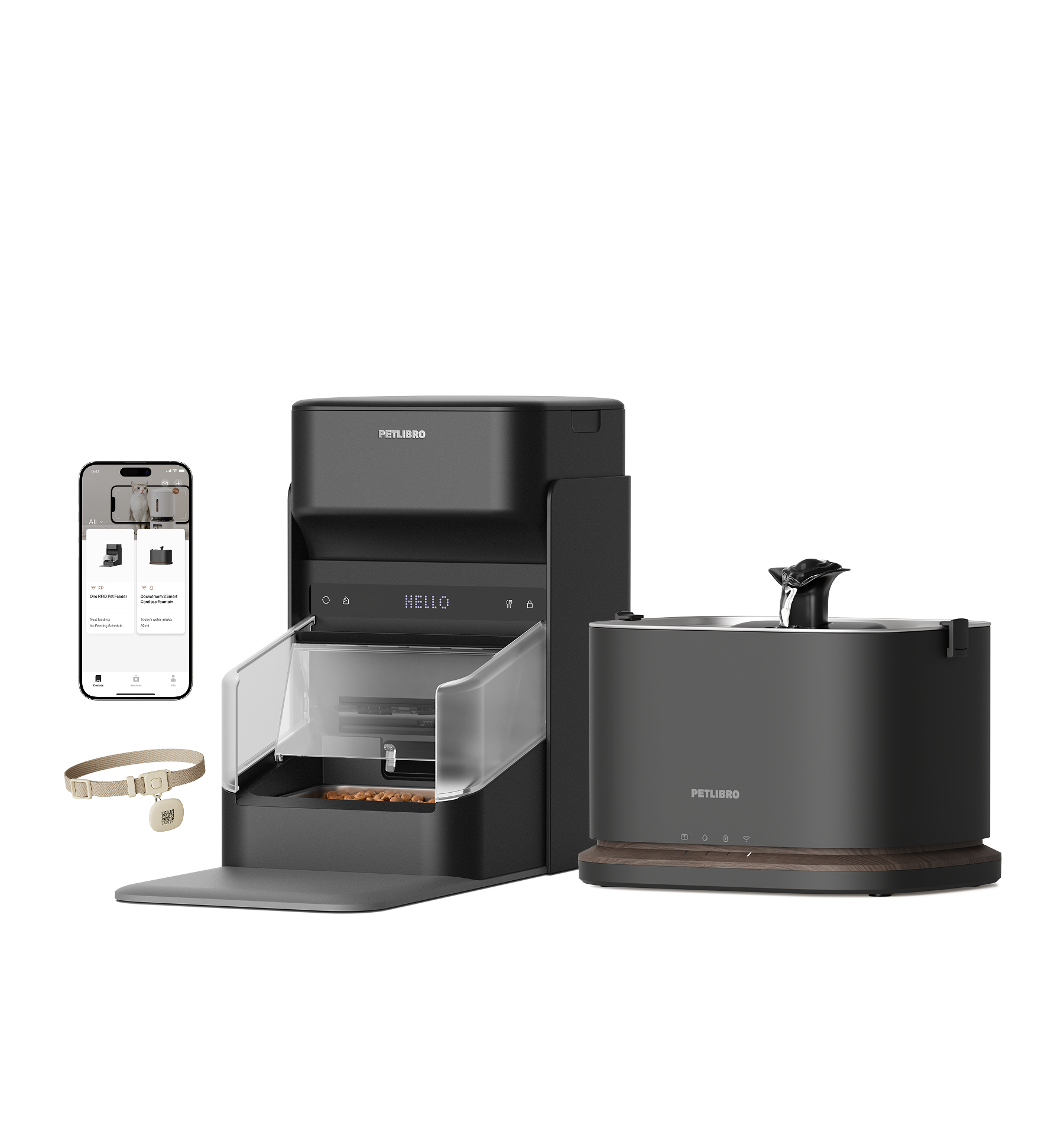 RFID Cat Feeder & Dockstream 2 Cordless Water Fountain | PETLIBRO
