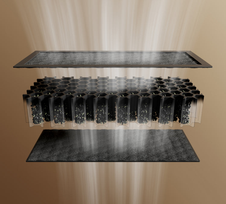 Petlibro activated carbon air filter with layered honeycomb structure for enhanced odor and dust absorption