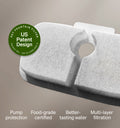 Petlibro rfid cat feeder filter pad close-up; pet feeder for multiple cats, reliable wifi cat feeder, proof of feeding camera, portion control, petlibro vs petkit best automatic cat feeder reddit