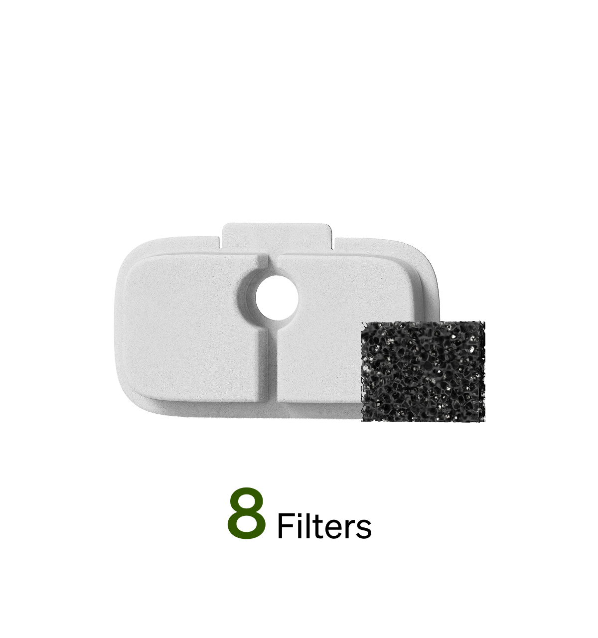 Petlibro replacement filter set with white rectangular plastic frame and black porous sponge for pet water fountains