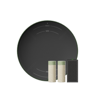 Petlibro round black pet water fountain filter replacement set with two carbon filter cartridges and one foam filter block