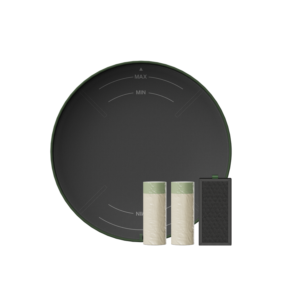 Petlibro round black pet water fountain filter replacement set with two carbon filter cartridges and one foam filter block