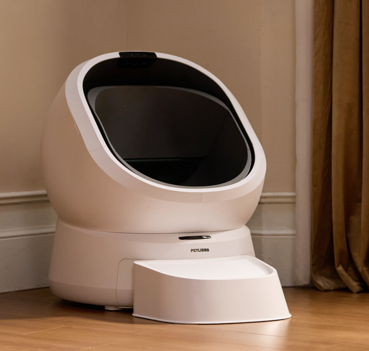 Petlibro PETLIBRO pet litter box for cat, white automatic covered design with large front opening and step in home corner