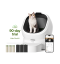 Petlibro Luma smart litter box, self cleaning cat litter box with odor control, automatic litter box and app view, cat inside