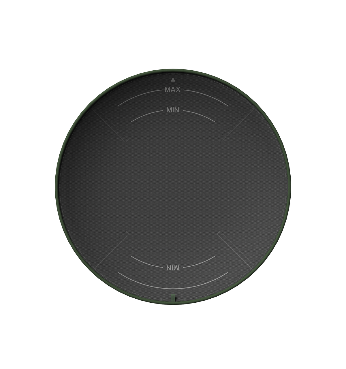 Petlibro round dark gray and green pet water fountain filter with max and min water level indicators