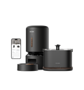 Petlibro PETLIBRO pet feeder and cat fountain set in black, with app control phone screen and flowing water spout