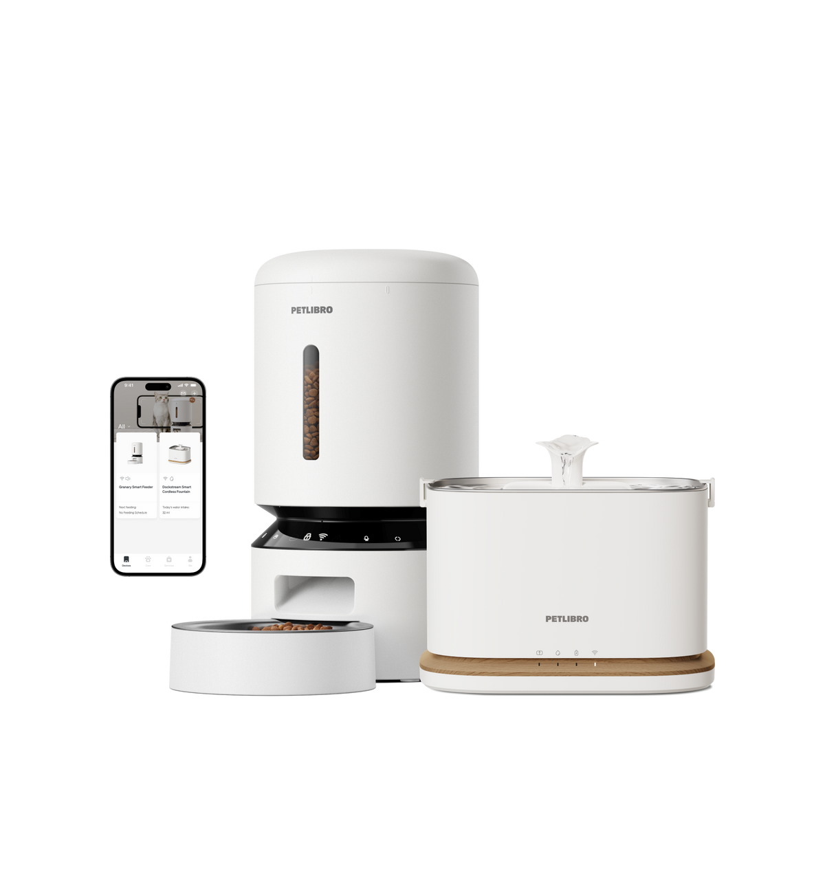Granary Automatic Cat Feeder & Dockstream 2 Water Fountain | PETLIBRO