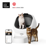 Petlibro Petlibro Luma odor control luma smart litter box, white automatic self cleaning cat litter box with cats and app screen