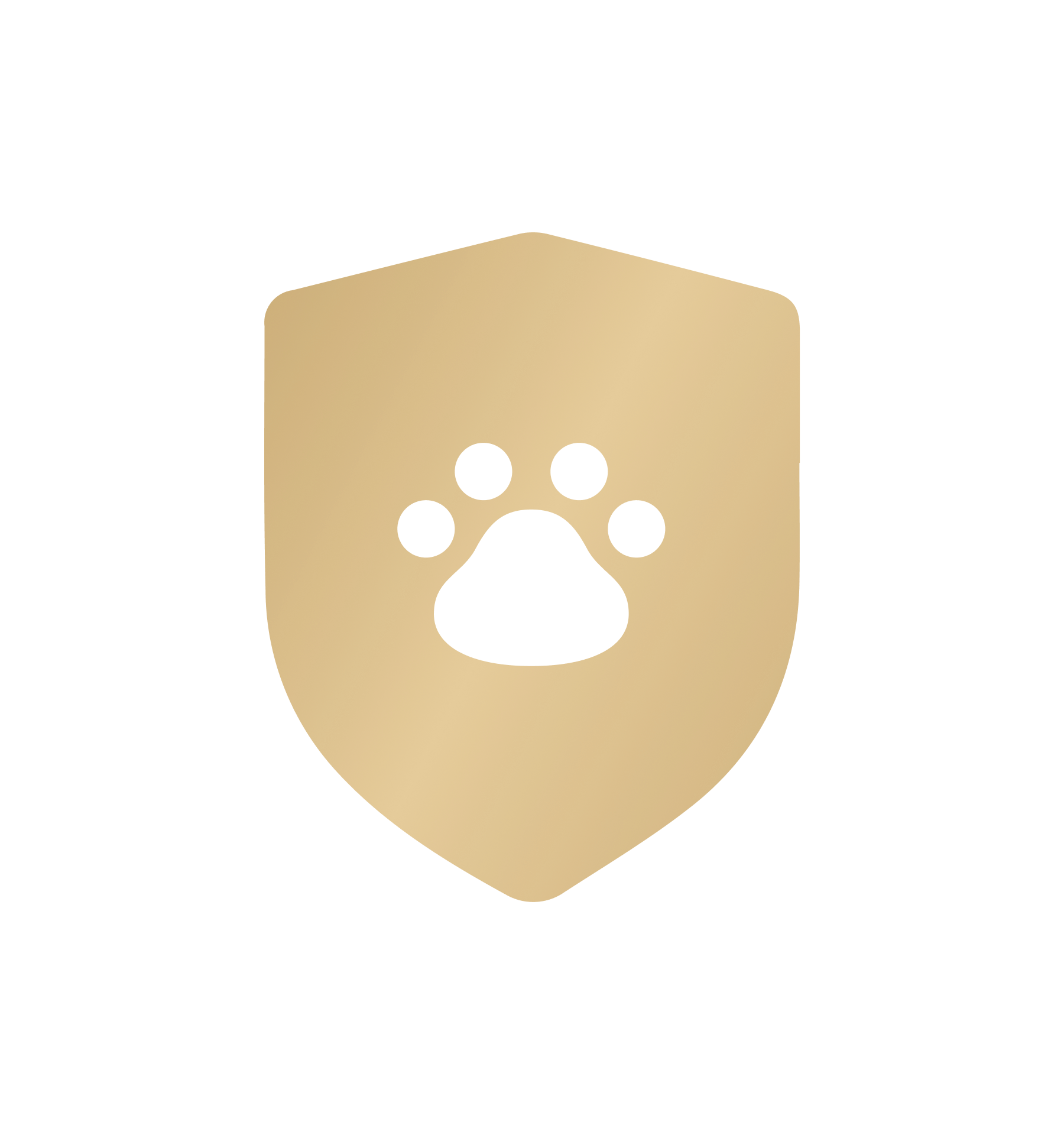 Petlibro gold shield icon with white paw print symbol representing pet protection or safety