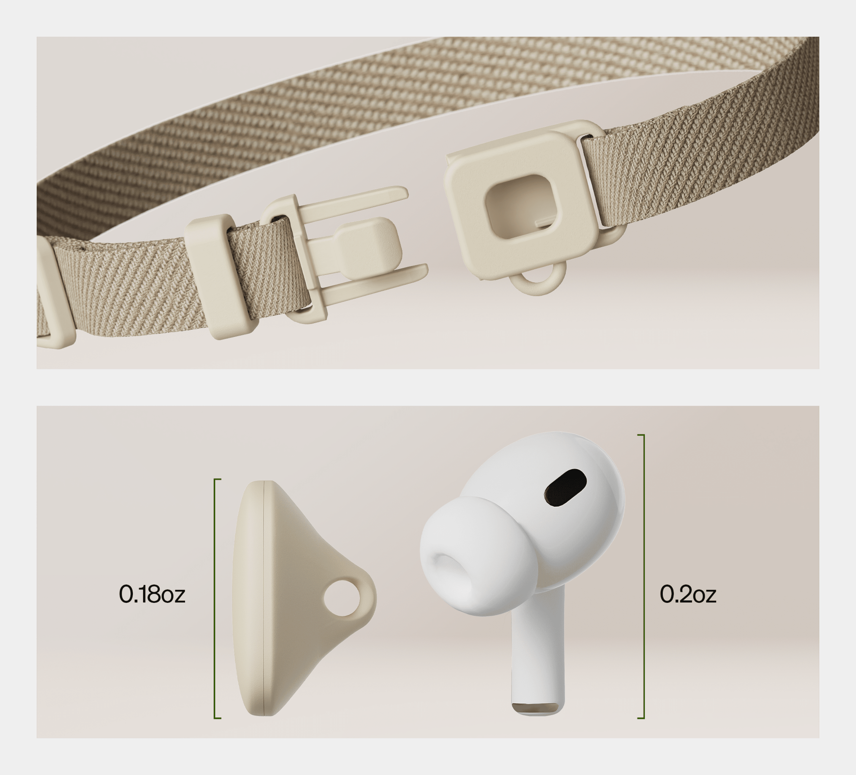 Petlibro PETLIBRO pet fountain cat accessory close-up, beige strap buckle and white nozzle parts with 0.18oz and 0.2oz labels