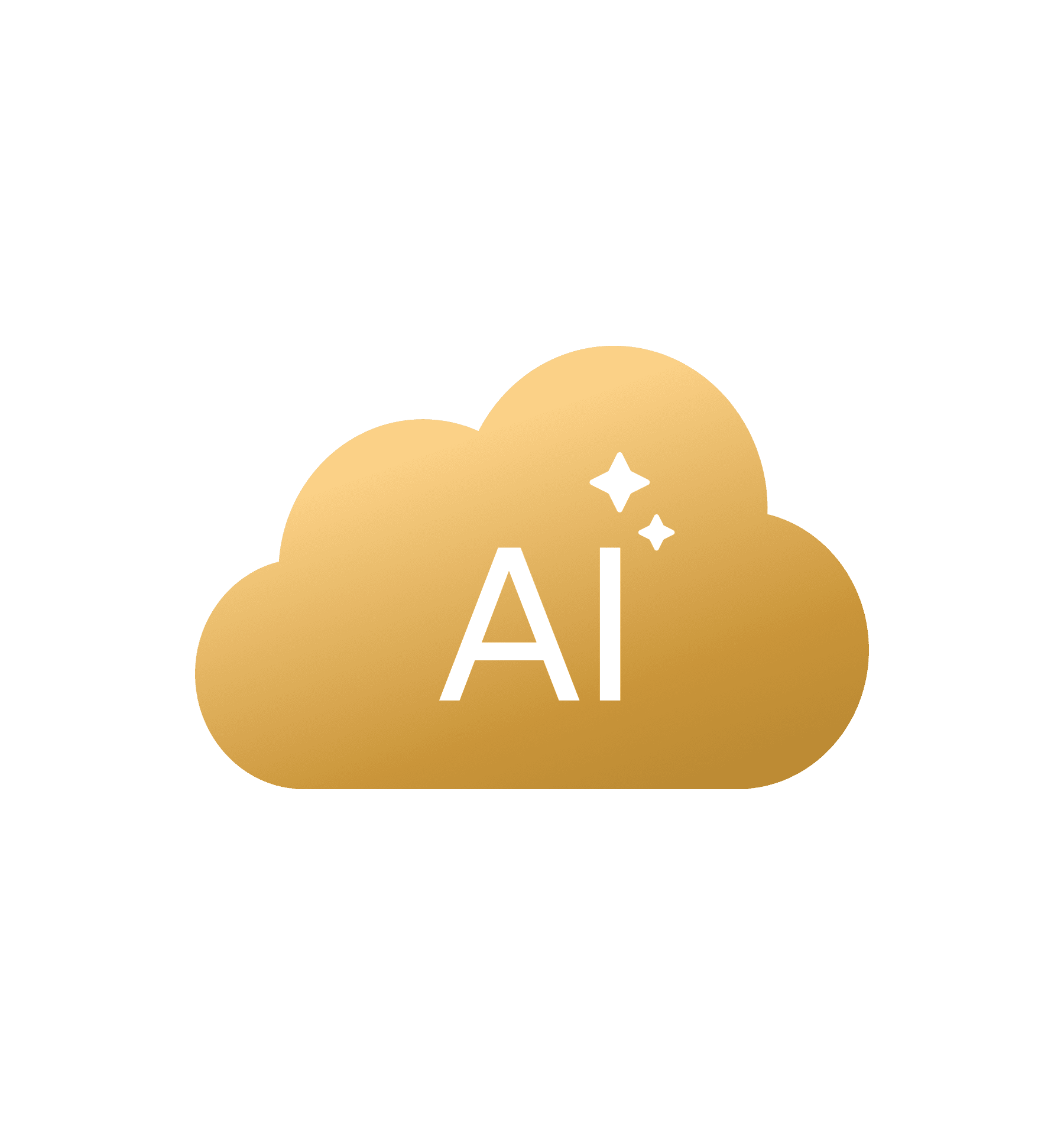 Petlibro gold cloud-shaped icon with white "AI" text and sparkles on green background