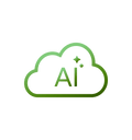 Petlibro green cloud-shaped icon with "AI" text and two sparkle stars, symbolizing artificial intelligence technology