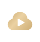 Petlibro gold cloud-shaped icon with white play button symbol on black background