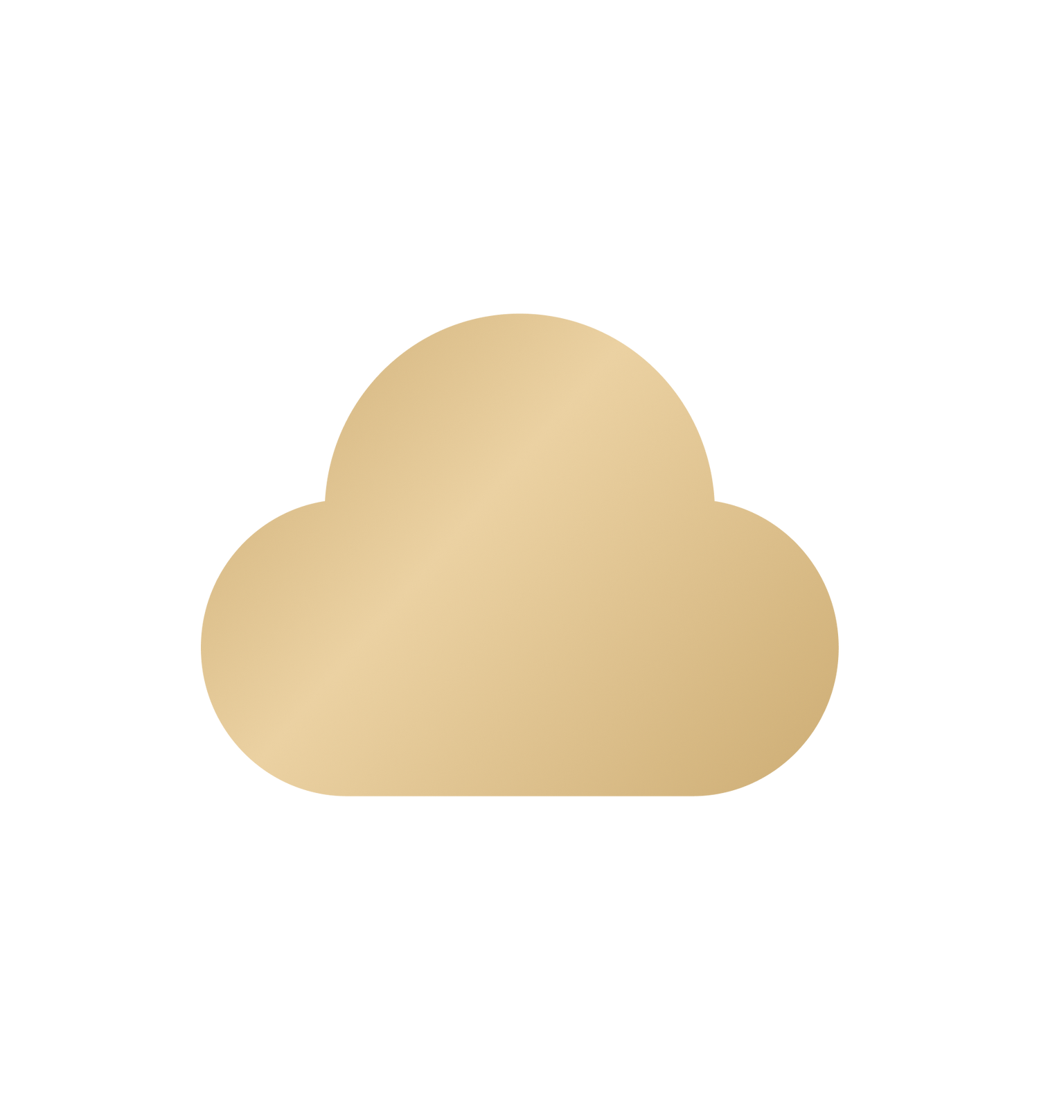 Petlibro beige cloud-shaped icon on black background representing cloud storage or connectivity